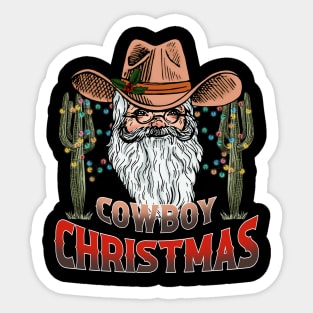 Cowboy Christmas Sticker